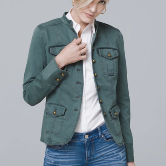 White House Black Market Jackets & Blazers - WHBM Structured Army-Inspired Jacket Olive green Size 12